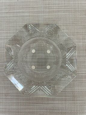 Vintage Val St. Lambert 7 Inch Fine Heavy Cut Crystal Octagonal Ashtray